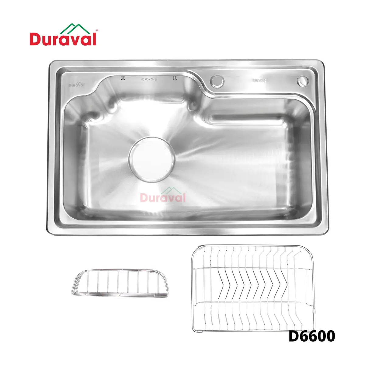 Chậu rửa 1 hố inox 304 Duraval D6600 - Ảnh 7
