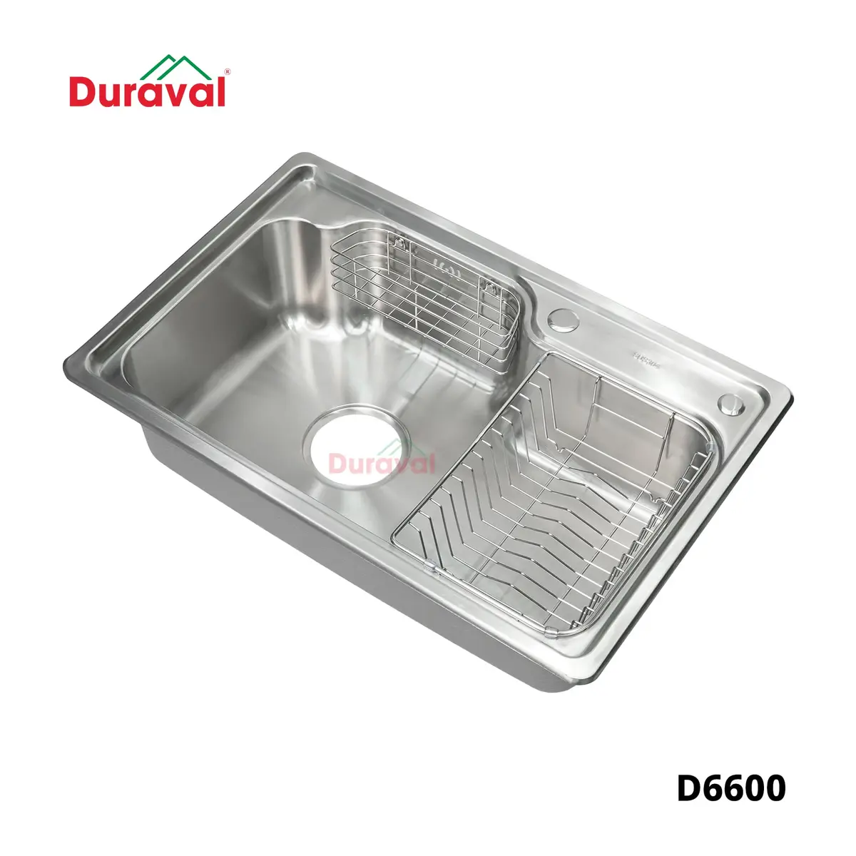Chậu rửa 1 hố inox 304 Duraval D6600 - Ảnh 2